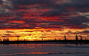 Sunset Over Dymond Lake, Manitoba. Near Churchill Sunset Over Dymond Lake, Manitoba. Near Churchill