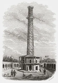 Tower of Horns, Isfahan, Iran, seen here in the 19th century. From Monuments de Tous les Peuples, published 1843 Tower of Horns, Isfahan, Iran, seen here in the 19th century. From Monuments de Tous les Peuples, published 1843