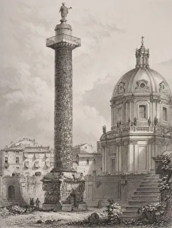 Trajans Column Rome Italy From Piranesi. Engraved By A Willmore Trajans Column Rome Italy From Piranesi. Engraved By A Willmore