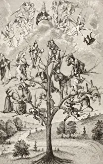 The Tree Of Battles. Allegorical Figures Representing The Discord Existing Between Social The Tree Of Battles. Allegorical Figures Representing The Discord Existing Between Social