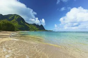 Turquoise Ocean Water Off Tunnels Beach; Kauai, Hawaii, United States Of America Turquoise Ocean Water Off Tunnels Beach; Kauai, Hawaii, United States Of America