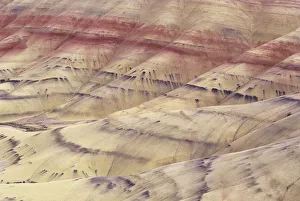 USA, Detail Of Colorful Patterns In Hill Ridges; Oregon, Painted Hills Area, John Day Fossil Beds National Monument USA, Detail Of Colorful Patterns In Hill Ridges; Oregon, Painted Hills Area, John Day Fossil Beds National Monument