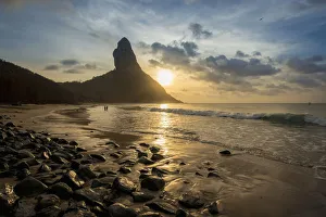 View Of Morro Do Pico From Praia Da Conceicao, Unesco World Heritage Site; Praia Da Cachorro, Fernando De Noronha View Of Morro Do Pico From Praia Da Conceicao, Unesco World Heritage Site; Praia Da Cachorro, Fernando De Noronha