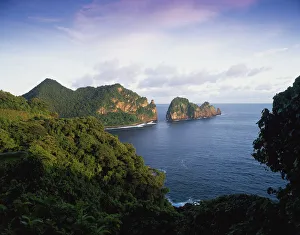 View Across The Southeastern Coastline Of American Samoa; American Samoa View Across The Southeastern Coastline Of American Samoa; American Samoa