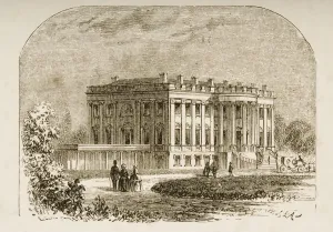 The White House Washington Dc In 1870S. From American Pictures Drawn With Pen And The White House Washington Dc In 1870S. From American Pictures Drawn With Pen And