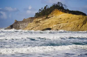 Winter Storms Erode The Cliffs At Cape Kiwanda; Oregon, United States Of America Winter Storms Erode The Cliffs At Cape Kiwanda; Oregon, United States Of America