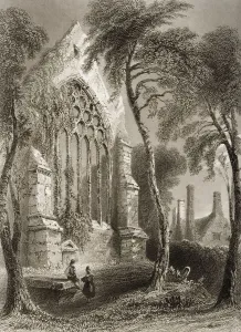 Youghall Abbey, County Cork, Ireland. Residence Of Sir Walter Raleigh. Drawn By W Youghall Abbey, County Cork, Ireland. Residence Of Sir Walter Raleigh. Drawn By W