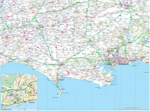 Dorset County Road Map Print