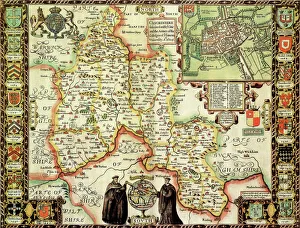 Oxfordshire Historical Map Print 1610