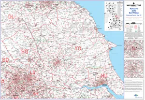 Images Dated 18th April 2020: Print of Postcode Sector Map sheet 20 Yorkshire and the East Riding