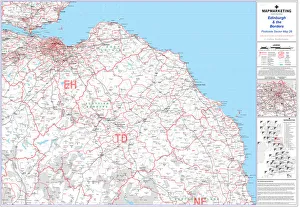 Edinburgh and Borders Postcode Sector Map Print