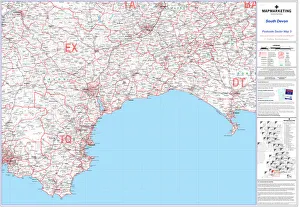 South Devon Postcode Sector Map Print
