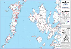 Postcode Sector Map Print of Uist and Skye Area