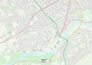 Aberdeen AB10 7 Postcode Sector Print Map