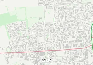 AB - Aberdeen Prints: Aberdeen AB16 6 Postcode Sector Print Map