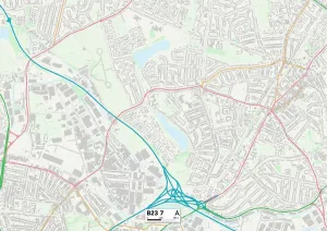 B - Birmingham Prints: Birmingham Street Map Print B23 7 Area