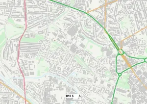 B - Birmingham Prints: Birmingham B18 5 Print Map Sector