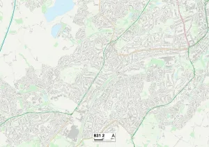 B - Birmingham Prints: Birmingham B31 2 Print Map Sector Postcode