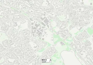 B - Birmingham Prints: Birmingham B33 0 Print Map Sector Poster