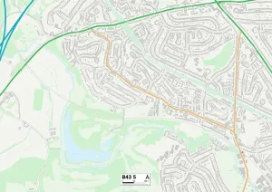 B - Birmingham Prints: Birmingham B43 5 Postcode Sector Print Map