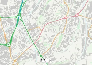 B - Birmingham Prints: Birmingham B7 4 Print Map Sector