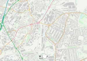B - Birmingham Prints: Birmingham B8 1 Postcode Sector Print Map