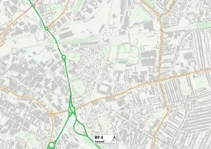 Birmingham B9 4 Print Map Sector Poster