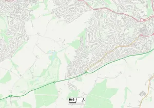 Dudley B63 1 Postcode Sector Print Map
