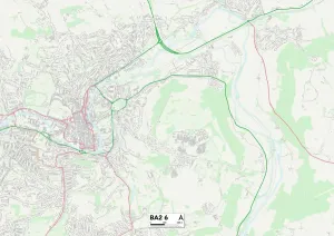 BA Bath Print Map BA2 6
