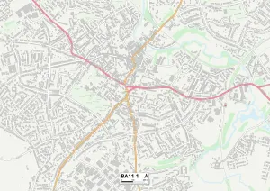 Mendip BA11 1 Postcode Sector Print Map