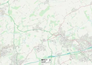 Burnley BB12 7 Postcode Sector Print Map