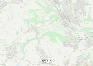 BD - Bradford Prints: Bingley BD16 1 Postcode Sector Print Map