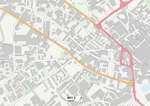 Bradford BD1 2 Print Map Sector