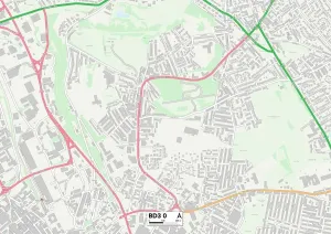 BD - Bradford Prints: Bradford BD3 0 Print Postcode Sector Map
