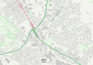 BD - Bradford Prints: Bradford BD4 9 Print Map Sector