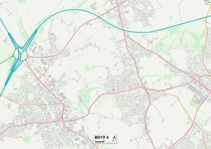 Kirklees BD19 4 Print Map Sector