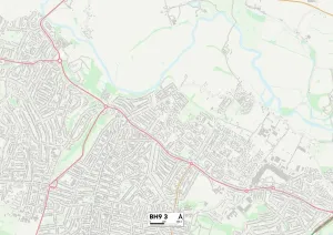 BH - Bournemouth Prints: Bournemouth BH9 3 Postcode Sector Print Map