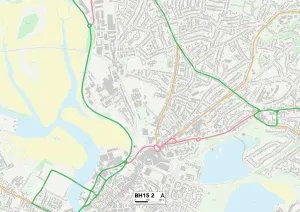 BH - Bournemouth Prints: BH15 2 Print Map of Poole Area