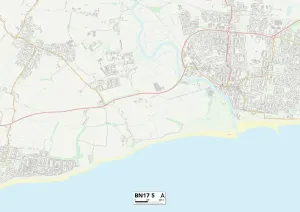 Arun BN17 5 Postcode Sector Print Map