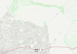 BN25 3 Postcode Sector Print Map of Wealden