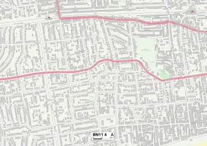 Images Dated 2020 May: Worthing BN11 4 Postcode Sector Print Map