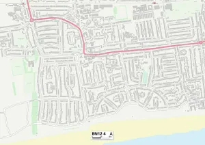 BN - Brighton Prints: Worthing BN12 4 Postcode Sector Print Map