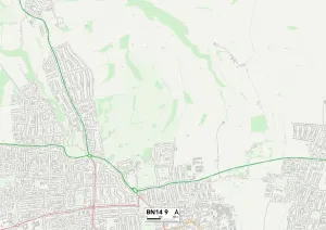 Worthing BN14 9 Postcode Sector Print Map