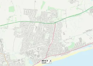 Worthing BN15 9 Print Map Sector