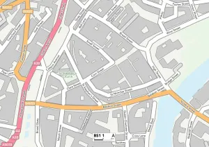 Bristol BS1 1 Postcode Sector Print Map
