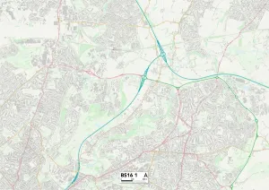 BS - Bristol Prints: Bristol BS16 1 Postcode Sector Print Map