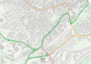 Bristol BS3 3 Print Map Sector