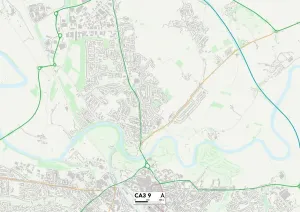 Carlisle CA3 9 Postcode Sector Print Map