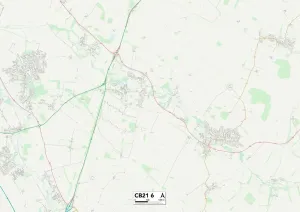 Cambridge CB21 6 Postcode Sector Print Map