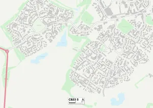 Framed Print : Cambridge CB23 5 Postcode Sector Print Map